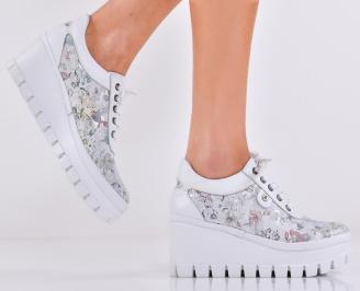 Дамски обувки естествена кожа бели EOBUVKIBG