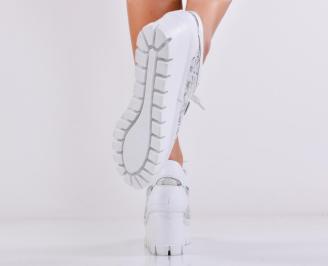 Дамски обувки естествена кожа бели EOBUVKIBG