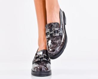 Дамски обувки естествен лак черни EOBUVKIBG