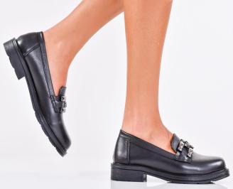 Дамски лоуфъри естествена кожа черни EOBUVKIBG