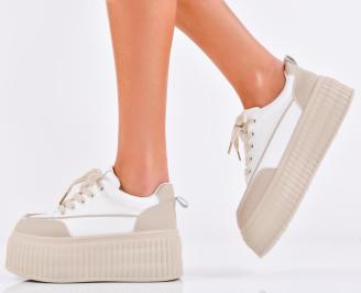 Дамски сникърси бежови EOBUVKIBG