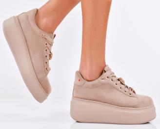 Дамски сникърси бежови EOBUVKIBG