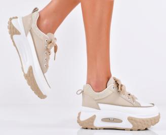 Дамски сникърси бежови EOBUVKIBG