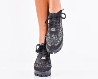 Дамски обувки естествена кожа черни EOBUVKIBG