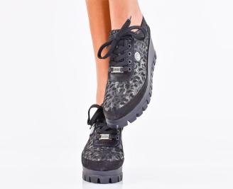 Дамски обувки естествена кожа черни EOBUVKIBG