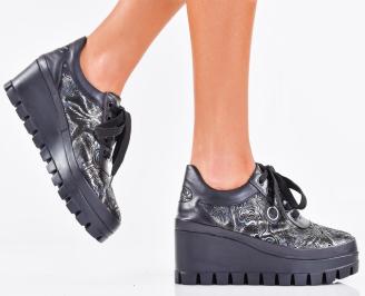 Дамски обувки естествена кожа черни EOBUVKIBG