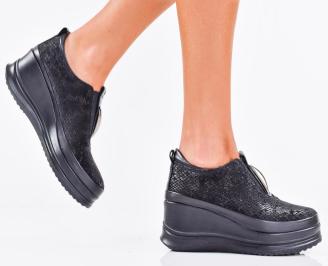Дамски обувки естествена кожа черни EOBUVKIBG
