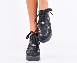 Дамски обувки естествена кожа черни EOBUVKIBG