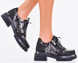 Дамски обувки естествена кожа черни EOBUVKIBG