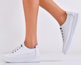 Дамски обувки  естествена кожа бели EOBUVKIBG