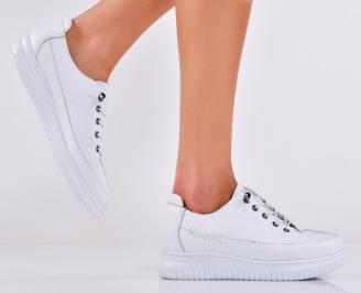 Дамски обувки  естествена кожа бели EOBUVKIBG