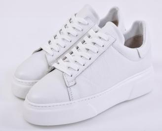 Мъжки кецове естествена кожа бели EOBUVKIBG