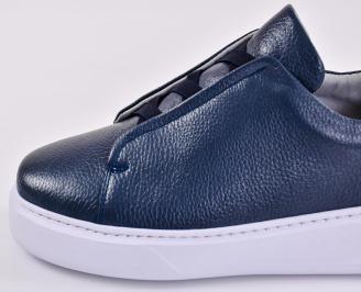 Мъжки кецове естествена кожа сини EOBUVKIBG