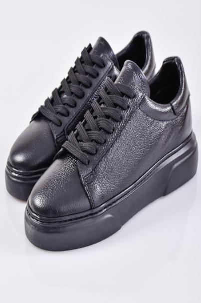 Мъжки кецове естествена кожа черни EOBUVKIBG