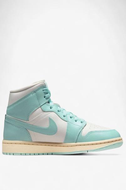 NIKE Air Jordan 1 Mid Shoes White/Blue
