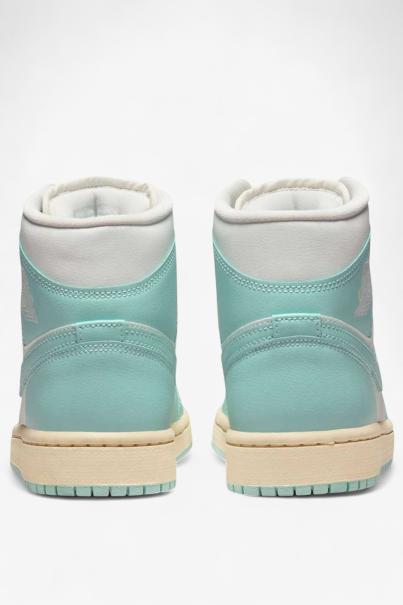 NIKE Air Jordan 1 Mid Shoes White/Blue