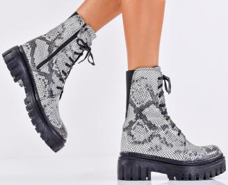 Дамски боти естествена кожа бели EOBUVKIBG