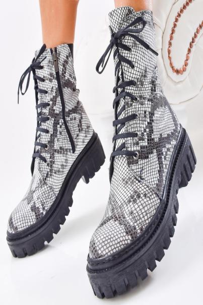 Дамски боти естествена кожа бели EOBUVKIBG