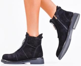 Дамски боти естествен набук черни EOBUVKIBG