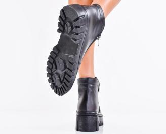 Дамски боти естествена кожа черни EOBUVKIBG