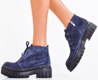 Дамски боти естествен набук сини EOBUVKIBG