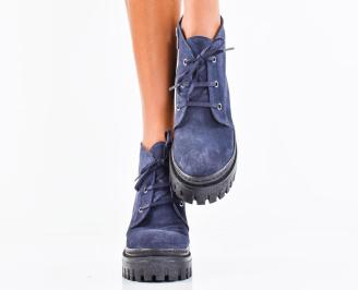 Дамски боти естествен набук сини EOBUVKIBG