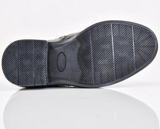 Мъжки боти естествена кожа черни EOBUVKIBG