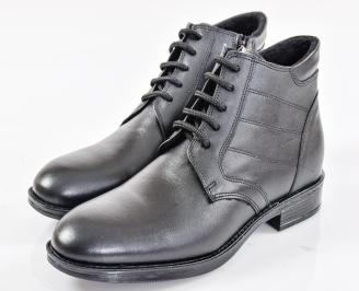 Мъжки боти естествена кожа черни EOBUVKIBG