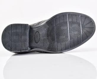 Мъжки боти естествена кожа черни EOBUVKIBG