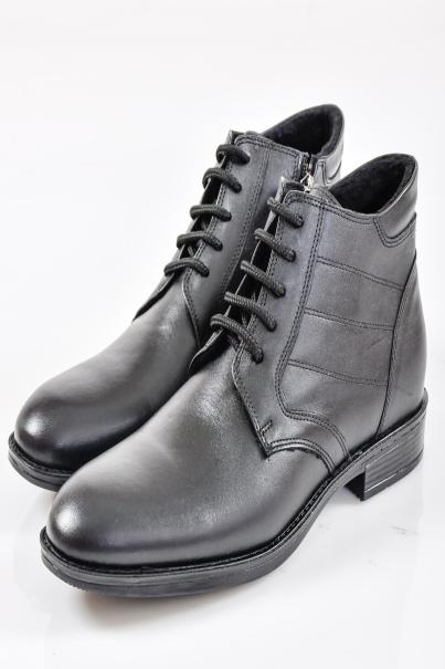 Мъжки боти естествена кожа черни EOBUVKIBG