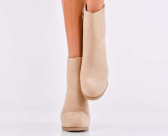 Дамски  елегантни боти бежови EOBUVKIBG