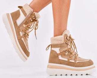 Дамски ежедневни боти бежови EOBUVKIBG