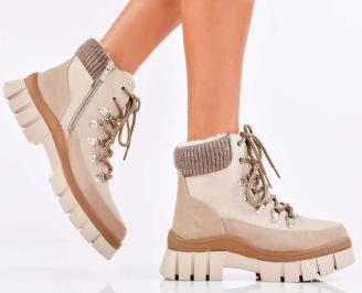 Дамски ежедневни боти бежови EOBUVKIBG