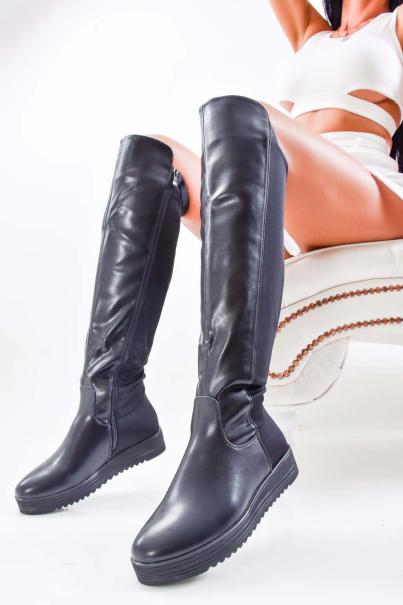 Дамски ботуши стречови черни EOBUVKIBG