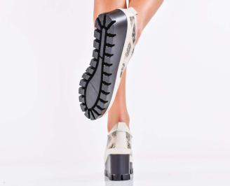 Дамски сникърси естествена кожа бежови EOBUVKIBG