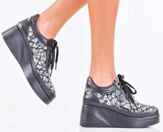 Дамски обувки естествена кожа черни EOBUVKIBG