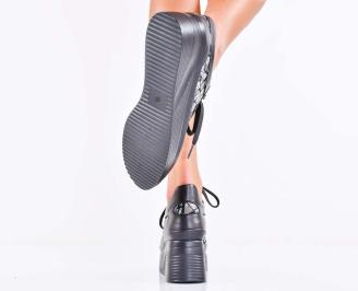 Дамски обувки естествена кожа черни EOBUVKIBG