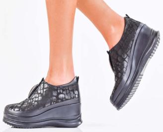 Дамски обувки естествена кожа черни EOBUVKIBG