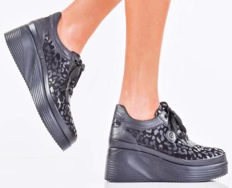 Дамски обувки естествена кожа черни EOBUVKIBG