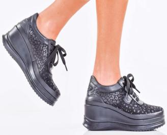 Дамски обувки естествена кожа черни EOBUVKIBG