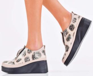 Дамски обувки естествена кожа  бежови EOBUVKIBG