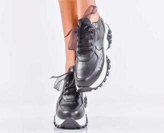 Дамски сникърси естествена кожа бежови EOBUVKIBG