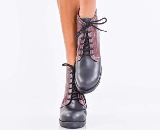 Дамски боти естествена кожа черни EOBUVKIBG