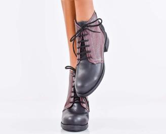 Дамски боти естествена кожа черни EOBUVKIBG