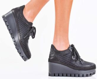 Дамски обувки естествена кожа  черни EOBUVKIBG