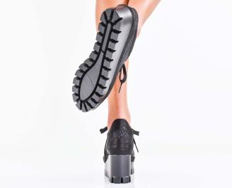 Дамски обувки естествена кожа  черни EOBUVKIBG