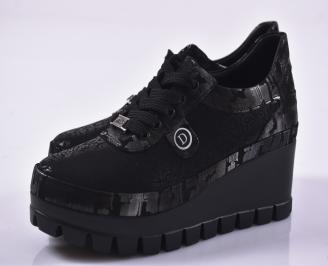 Дамски обувки естествена кожа  черни EOBUVKIBG