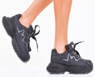 Дамски сникърси черни EOBUVKIBG