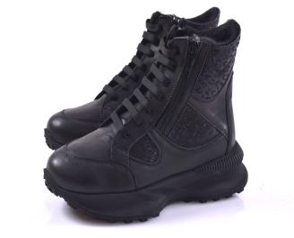 Дамски боти естествена кожа черни EOBUVKIBG