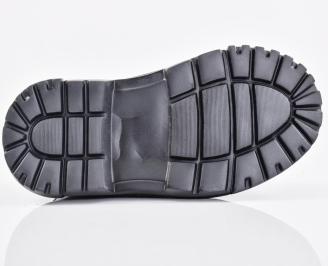 Мъжки боти естествена кожа черни EOBUVKIBG